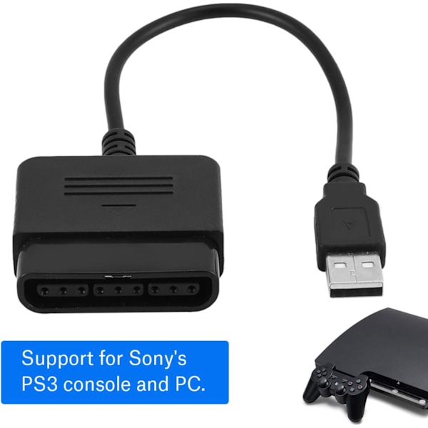 PS2-kontrollkonverter, PS2 till PS3-kontroll-adapter PS2 till USB för PC eller PS3 trådlös trådbunden kontroll PS1 PS2, stödjer WIN98 ME 2000 XP Vista WI