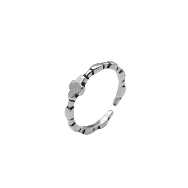 silverring kors vintage öppen ring matchande fingerring, 1 st