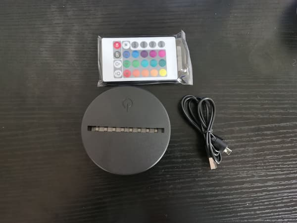 3D LED-lampa, utbytes- eller gör-det-själv-lampbas, fjärrkontroll ingår