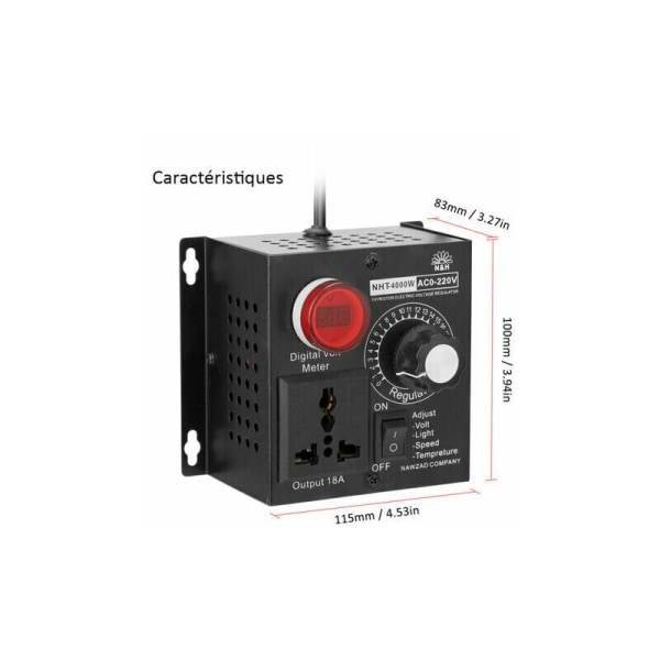 Ac 220V 4000W Kompakt regulator variabel spänning hastighet Portabl