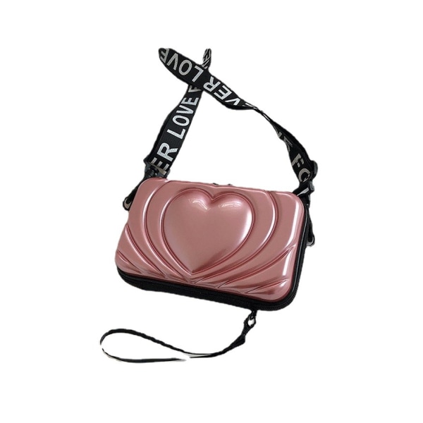 Kvinner 6,5 tommers hjerte solid bagasjetelefonveske Crossbody-veske, 1 stk-rosa