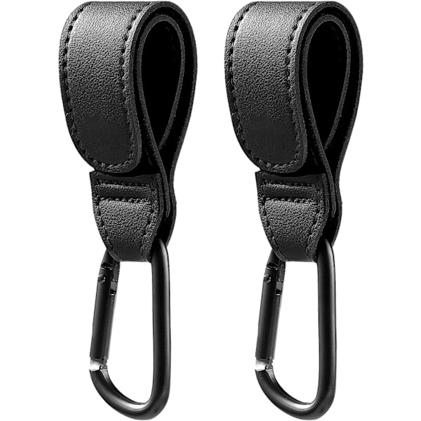 Barnevognskrok, 2 stk. Barnevognskroker Karabinkrok, Universal Barnevogn Stelleveske Klips for Hengende Vesker og Shopping (Svart)