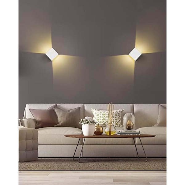 2-pack väggmonterade justerbara strålkastare för sovrum LED-lampor