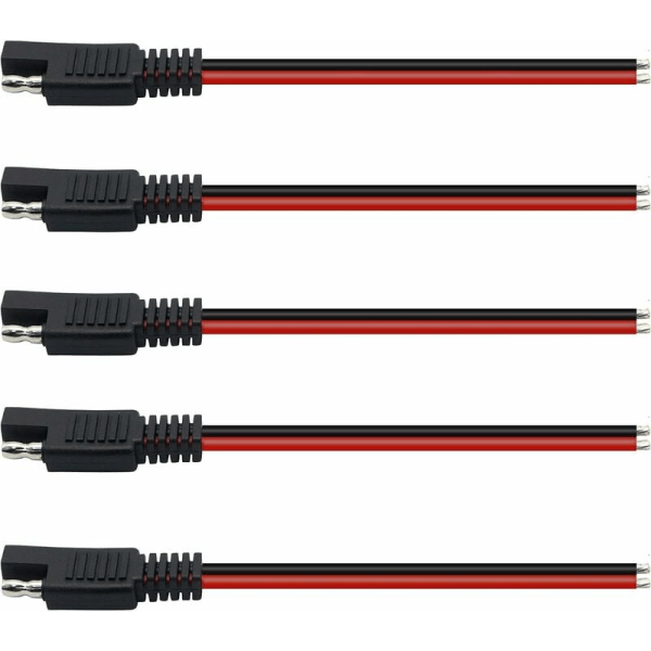 5-pakkaus 6 tuuman SAE-liitinjohto 14 AWG 2-nastainen SAE-pikaliitin C