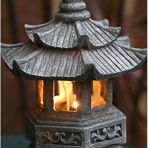 Solcelledrevet Pagode Lygte Statuer Pagode Lys Have Ornament