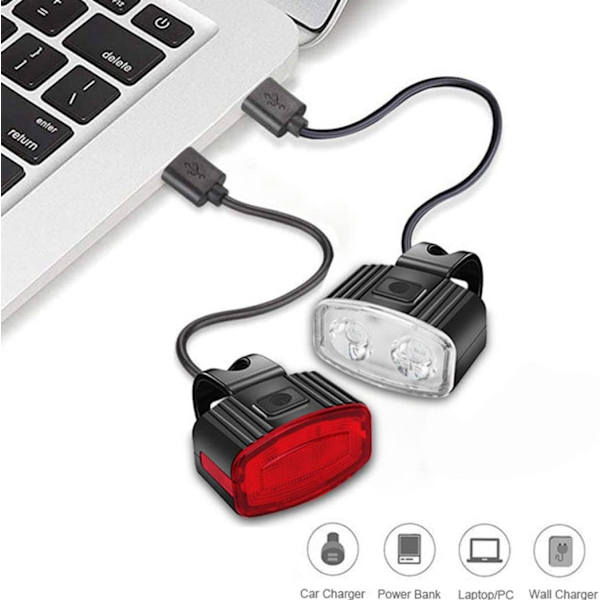 Cykellampor, USB-laddningsbara cykellampor, LED-bakljus f