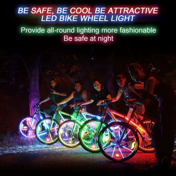 LED-hjulbelysning (röd+grön+blå+flerfärgad) Set om 4, cykelhjul