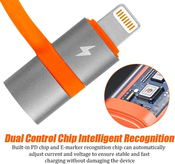 USB-adapter, 36W PD Snabbladdning och Dataöverföring (Endast med Dator, Bärbara datorer) Kompatibel med Lightning, för iPhone