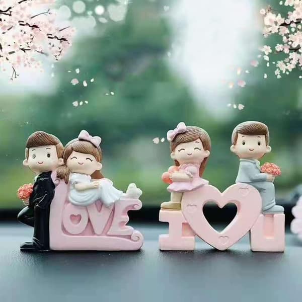 Bil Dashboard Ornament, Mini Resin Miniature Par Figuriner Fe
