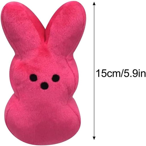 6 stk 15 cm søte dyrestjerne gulrot Peep Bunny Doll, Kawaii Animal