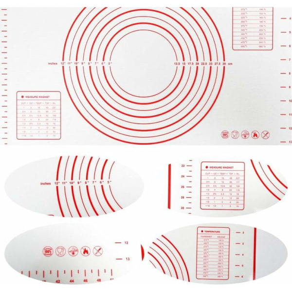 Silikone bagemåtte non-stick dejmåtte (60 x 40 cm rød)