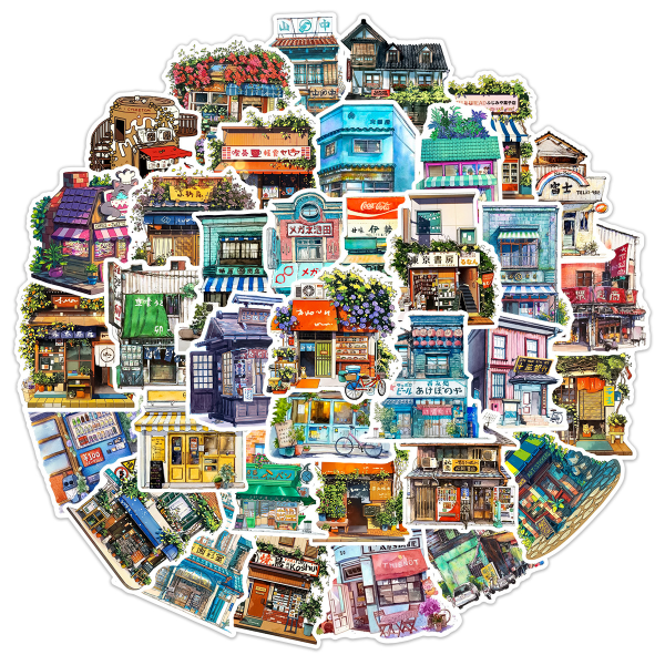 150 st Japanska Corner Shop Doodle Sticker, Dekaler Stickers for Laptop Water Bott