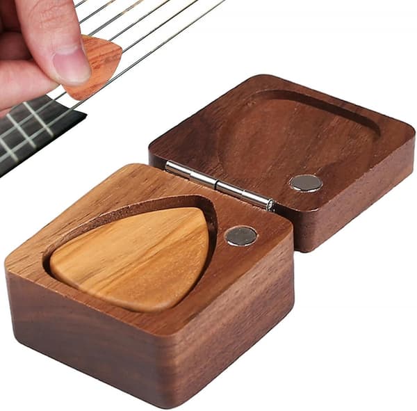 Trägitarrplock med fodral, robust gitarrplockhållare, elgitarrinlärningsverktyg, för strängar elgitarrer