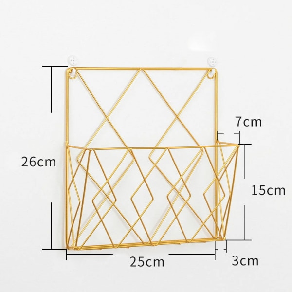 Vægmonteret Magasinstativ Avis Bogreol Opbevaringsstativ Metal Wire Metal Bas