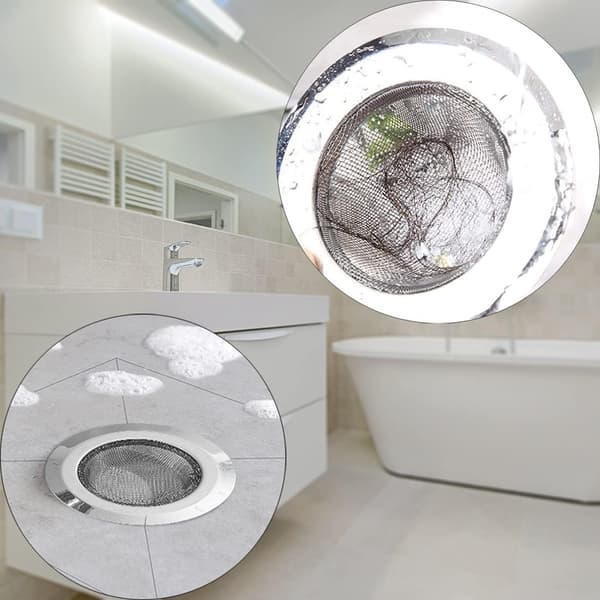2-pack rostfritt stål avloppssil, badrumshårsil, avloppsfilter,