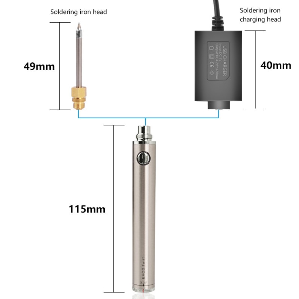 Uppladdningsbar Lödkolv, Lödkolv Kit, Bärbar Batteri
