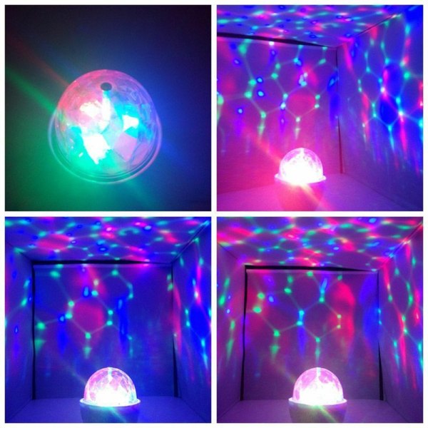 220V LED Roterande Disco Ball Glödlampa USB Multicolor RGB för Di