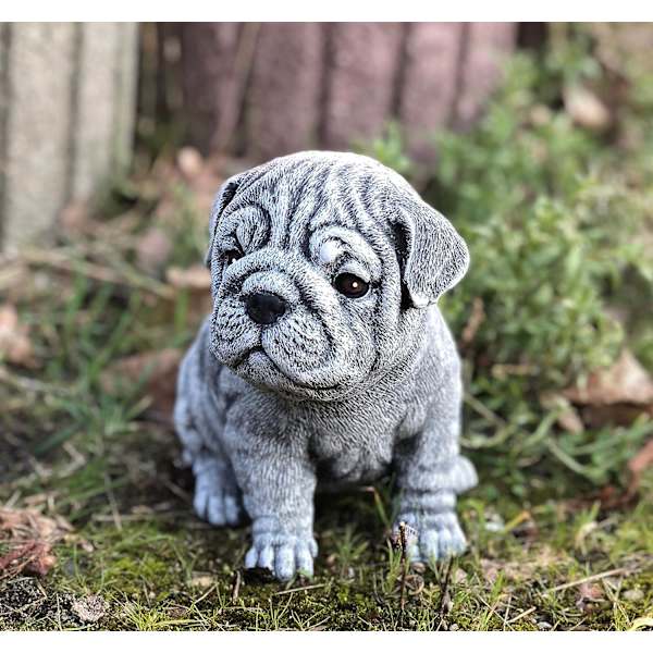 Stone and Style Bulldog -patsas, pakkasenkestävä ja säänkestävä - Massiivinen kivi 14*10*16CM