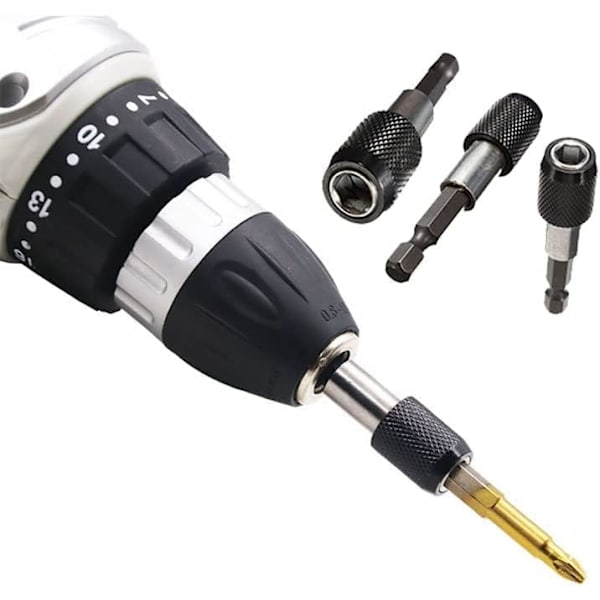3-pack Elektrisk Borrbitthållare Adapter Magnetisk Förlängningsbitthållare med 1/4 Tums Hexskaft Magnetisk Hållare Borr för Elektrisk Skruvdragare 60mm