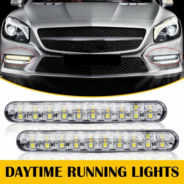 2 stk 30LED Dagslys DRL Strip Kjørelys For Tåkelys Bil Lampe Driv