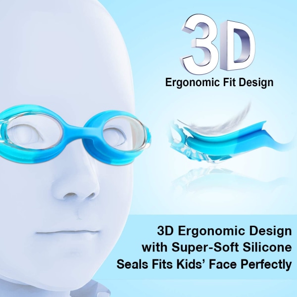 Swimming Goggles, (2 Pack) Kids Swimming Goggles with Anti-Fog Lens and UV