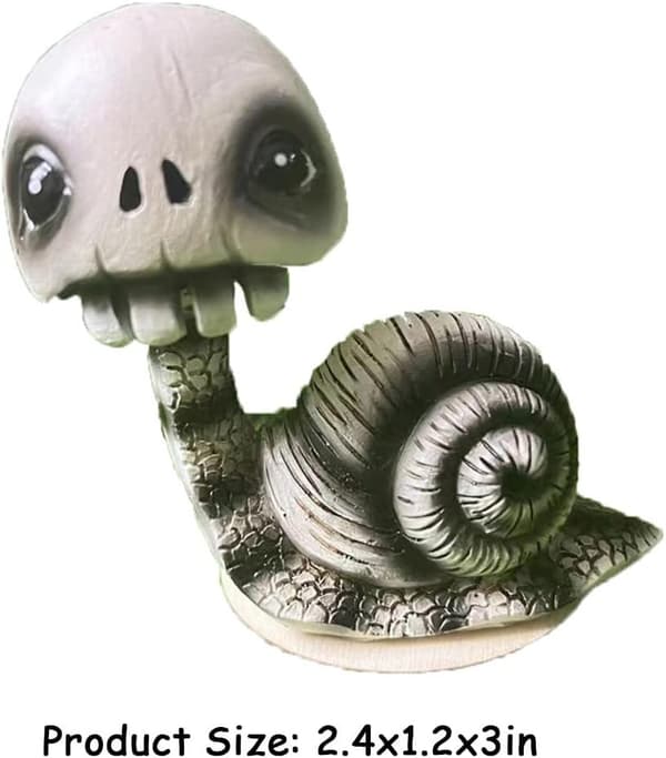 Snail Decor Snail Skull Statue Snail Garden Decor, Shaking Head S