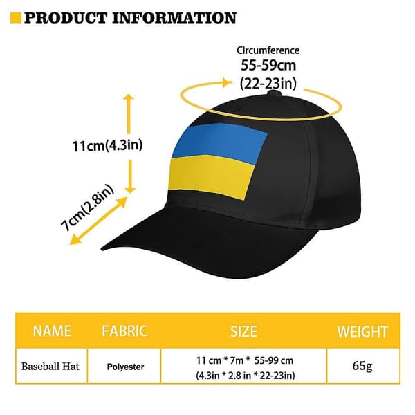 Ukrainsk flag almindelig justerbar baseball cap retro baseball cap H