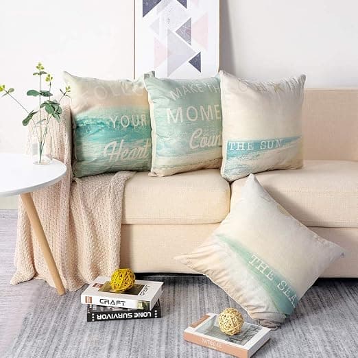 Set med 4 kuddfodral, 45 x 45 cm kuddfodral soffa bil hem