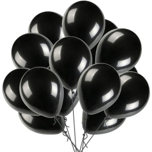 100 stk Balloner Latex Noir 10" Perle Balloner Noirs Hélium Ballon N