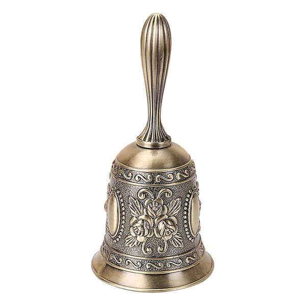 Retro Hand Bell Brons Klocka Antik Mässing Bröllopsklockor brons