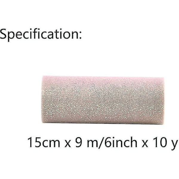 1 stk. Regnbue Gradient Glitter Tulle Rulle Stof Bånd Tulle Bånd