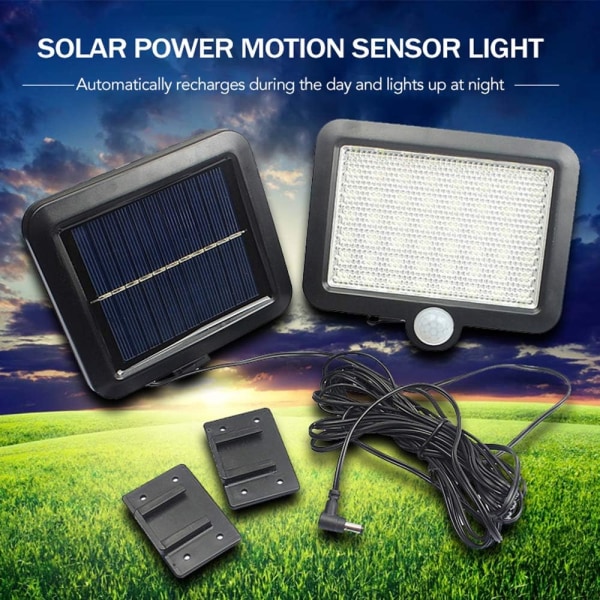 56 LED utomhus solcellslampa med rörelsesensor utomhus trädgårdssäkerhet