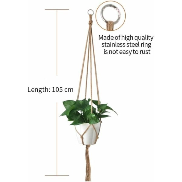 Macrame växt hängare, Macrame hängande kruka inomhus hängande planterare R