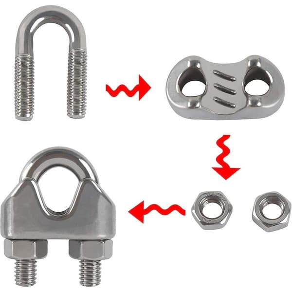 M8 Kabelbindere Kabelklemmer U-beslag Bolt Kabelklemme 304 Rustfrit