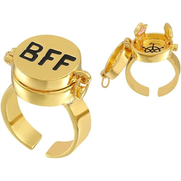 BFF-ringe, åbningsring, sød anime-æstetisk ring, BFF-ringe til kvinder, piger, sød