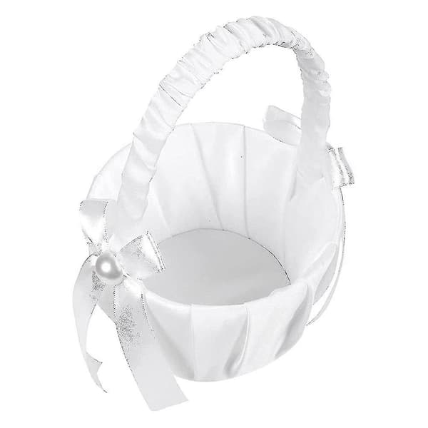 2 Pack Bröllop Satin Blomkorg, Slipsknut Fest Ros Blomkorg
