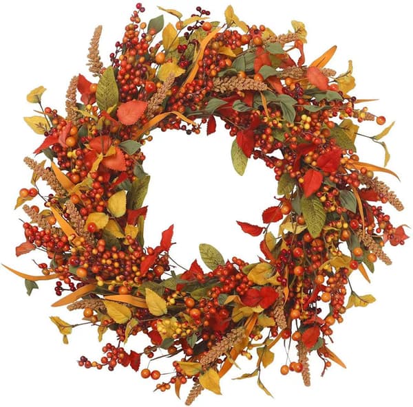 Appalachia Berry Silk Fall Door Wreath 45cm, Handgjord, Designad