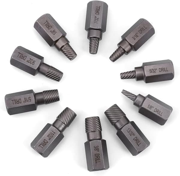 10 stk. 3,2-10,3 mm Multi-Spline Hex Hoved Skrueudtrækker til Remo