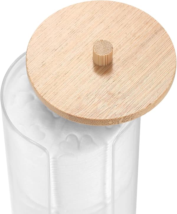 Pieces Bomullspinnehållare, Bomullspinnebox, Bomullsboll Förvaringsorganisatör Dispenser, Badrum