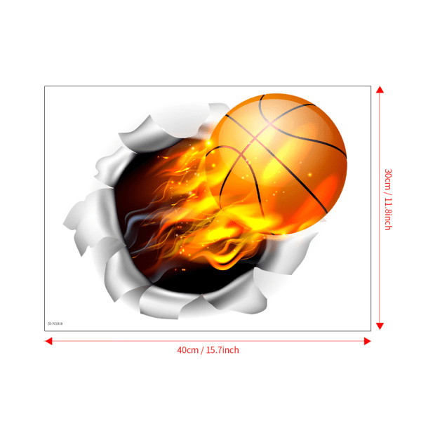 Basket Väggdekal 3D självhäftande Avtagbar Break Through Th