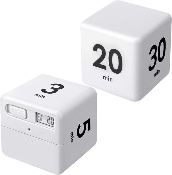 2 stk. terningtimer med tyngdekraftsensor, flip-timer