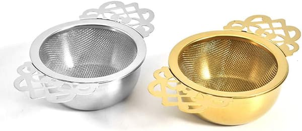 Set med 2 teinfuser i rostfritt stål med skålar