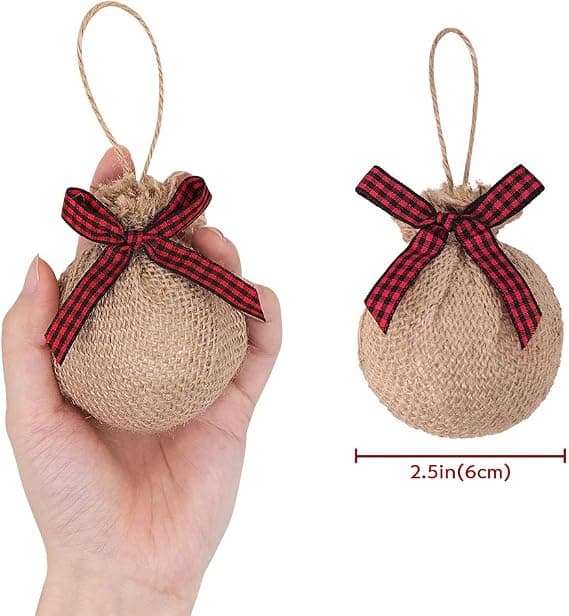 Juletræspynt, Buffalo Plaid Sækkelærred Bondegårdsjul