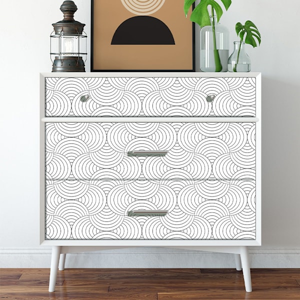 1 rull tapet i vifteform, moderne minimalistisk kunst