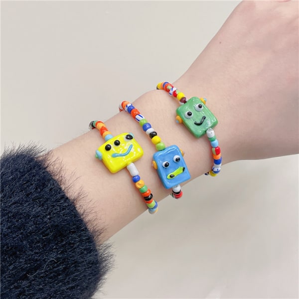 3 stk. Sommerfarvede små monster blomsterarmbånd Indie håndlavede