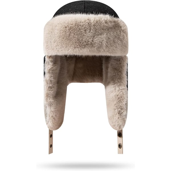 Dame og Herre Falsk Pels Trapper Hat Vinterhue med Øreklapper Udendørs Trapper Hat Klassisk Hat