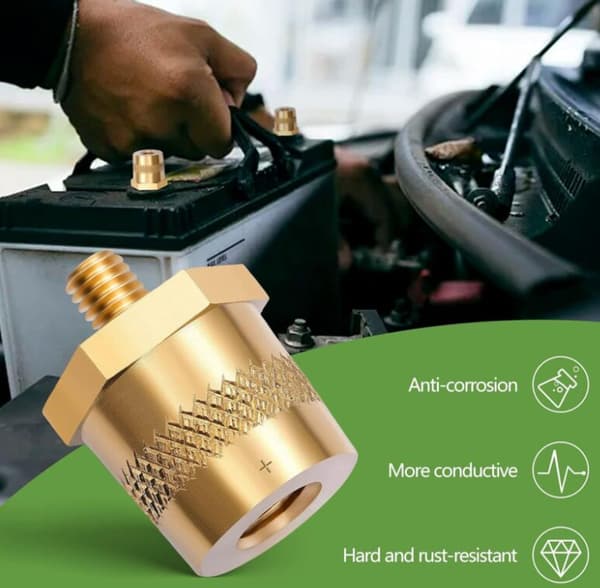 Par M8 Messing Batteriadaptere, Batteripolsko, Batteripoladapter for Litium Bilbatterier
