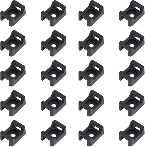 100 stk. Sorte Kabelbuntfester 22,1 mm x 15,5 mm Saltype Kabelbaseholder