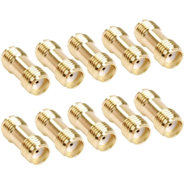 SMA Hon till SMA Hon RF Koaxial Adapter Guldpläterad Adapter för Wi-Fi Antennförstärkare Radiosignalförlängningskabel (10-pack)