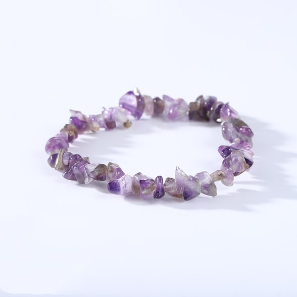 Natural Amethyst Gem Bracelet Irregular Elastic Crushed Stone Bra